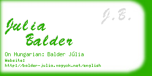 julia balder business card